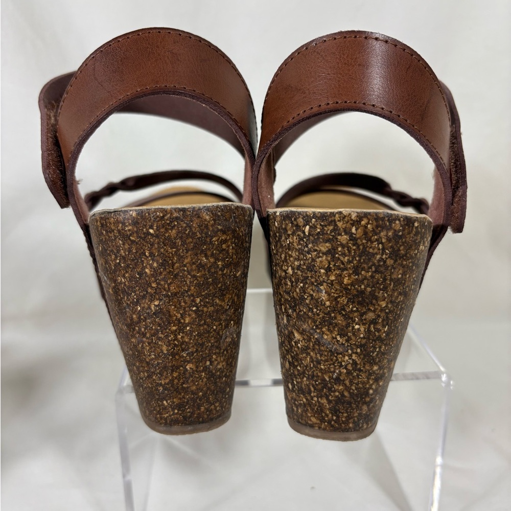 Blowfish Malibu Hazard Braid Brown Cork Wedge Platform Sandals Women's 7 - Picture 9 of 10